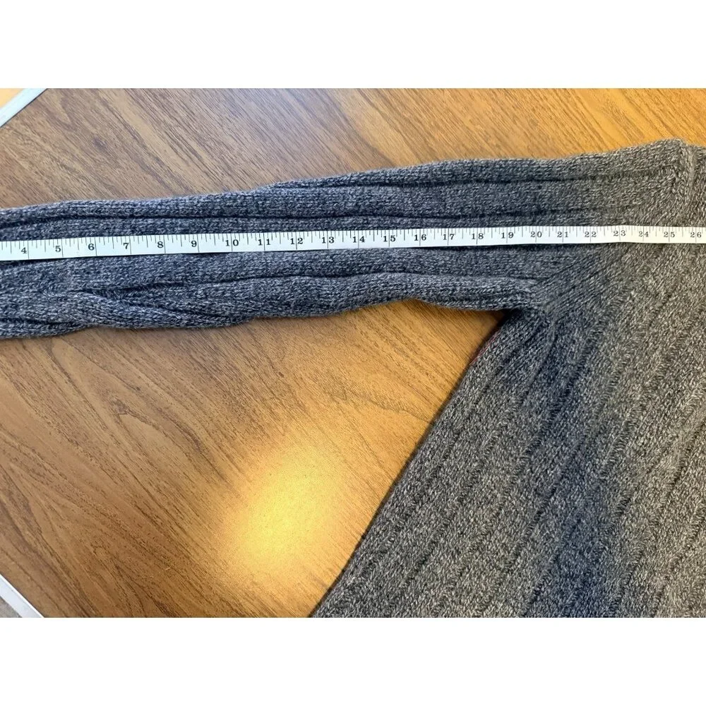 Vintage 90s Abercrombie & Fitch Sweater Men M Gray Wool Blend Muscle Cable Knit - Picture 7 of 8